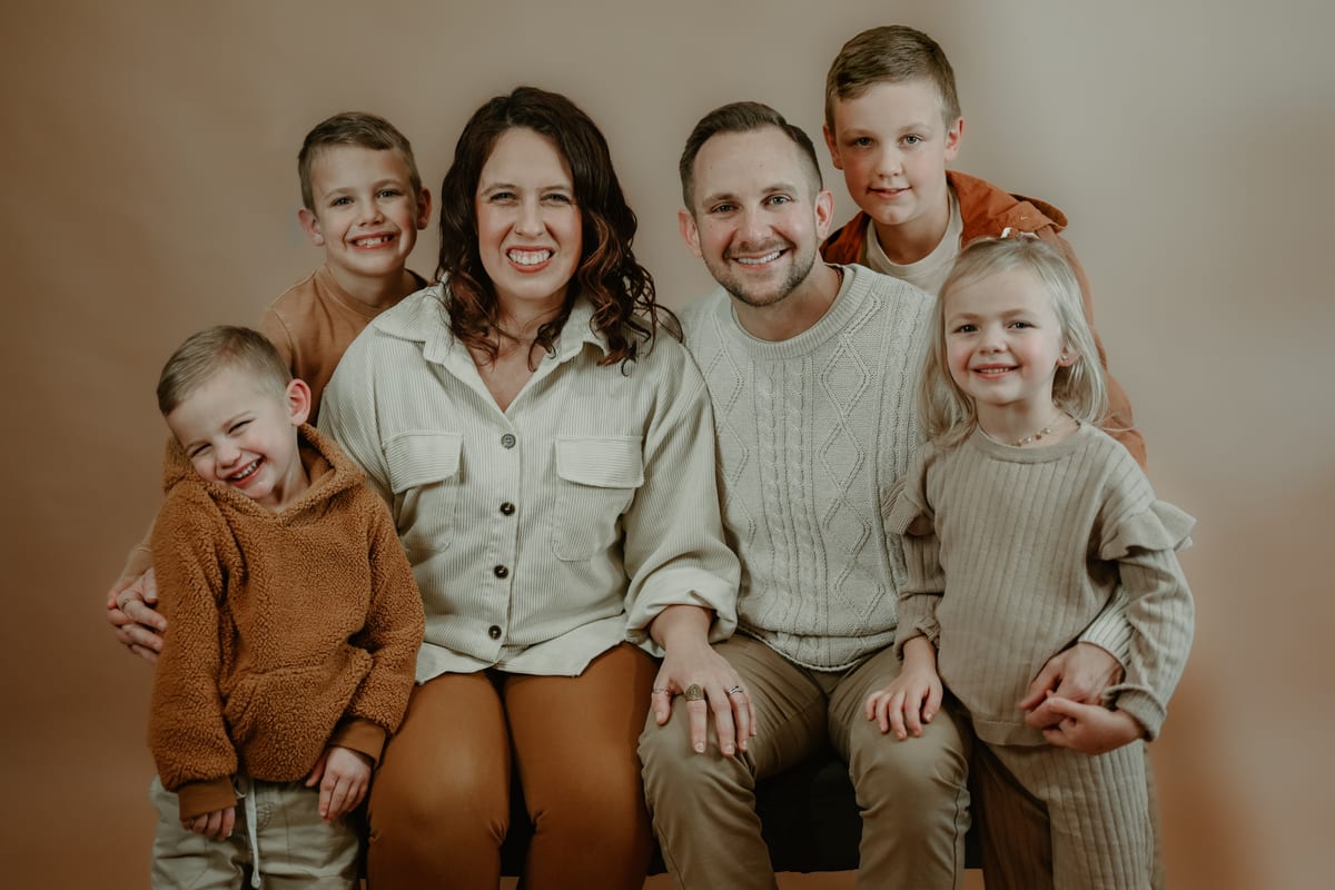 Jim Reese with his family — professional portrait